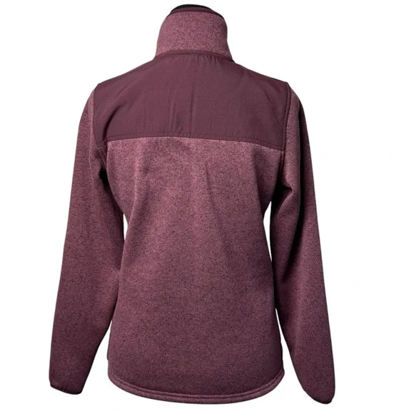 LL Bean Women’s Jacket Sweater Fleece Full-Zip XSmall Mauve Maroon Zip Pockets - Picture 5 of 9